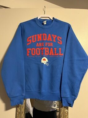 Hanes Royal Blue Crewneck Sweatshirt with Red Lettering